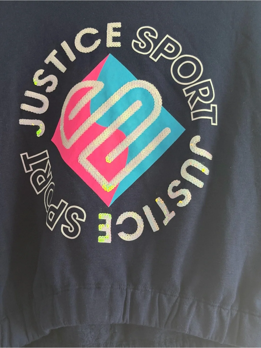 Justice Navy Blue Girls' Hoodie Sweatshirt 12/14